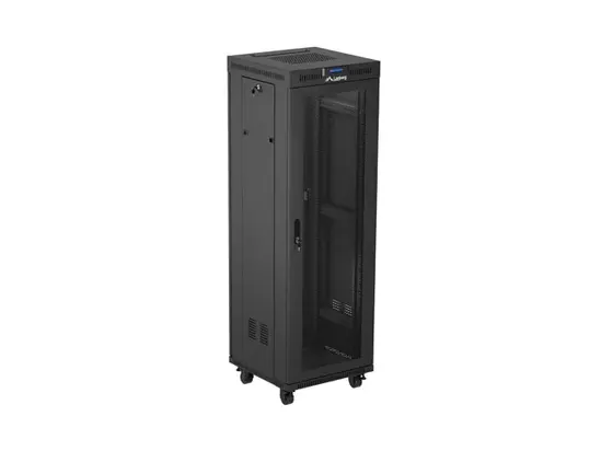 Комуникационен шкаф Lanberg rack cabinet 19' free-standing 37U600X600 (FLAT PACK) with mesh door LCD black