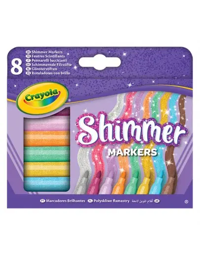 Флумастери Crayola глитерни 8 цвята