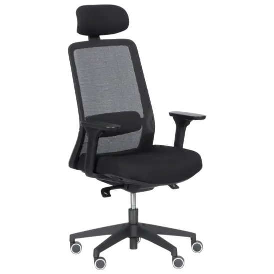 Директорски стол АЛЕКСИ-снимка отпред, черен цвят