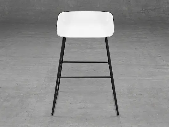 Бар стол КАНАТИЦА SLD 14- бяла седалка, черни крака