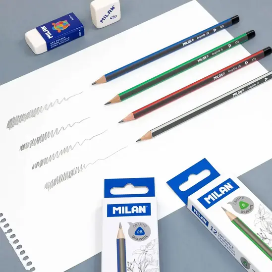 Молив графитен Milan 133 2B триъгълен - следа