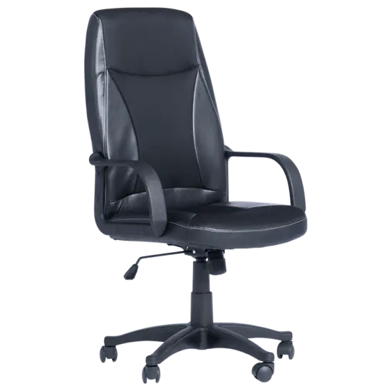 Директорски стол ФЕОДОР-снимка отпред, черна еко кожа