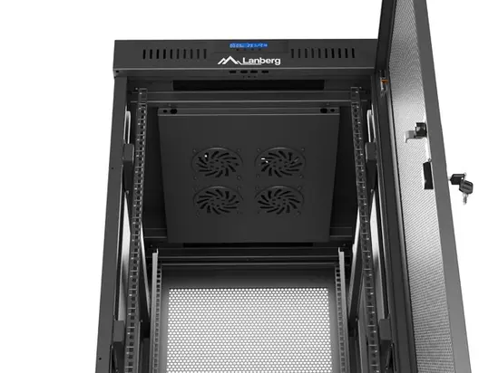 Комуникационен шкаф Lanberg rack cabinet 19' free-standing 32U600X800 (FLAT PACK) with mesh door LCD black