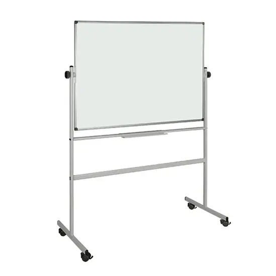 Бяла магнитна дъска 120х180 см мобилна - снимка отпред, сглобена