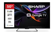 Телевизор Sharp 50HR7265E, 50" QLED  GOOGLE TV, 4K 144Hz Quantum Dot 3840x2160 Frameless, AQUOS AI, DVB-TT2CSS2, Active Motion 1400, HDR10, Dolby Atmos, Dolby Vision, DTS:X, Google Assistant, HDMI eARC, Mini CompositeCVBS + Audio input, USB, Wi-Fi, B