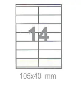 Самозалепващи етикети 105х40 14 бр.