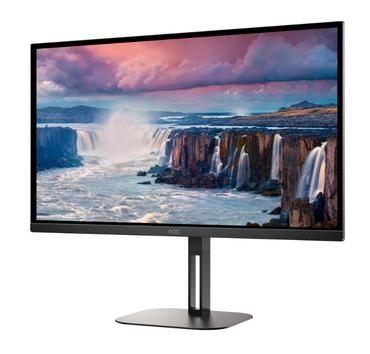 Монитор AOC Q27V5N/BK, 27' VA WLED, 2560x1440@75Hz, 4ms GtG, 300cd m/2, 4000:1, 20M:1 DCR, Adaptive Sync, FlickerFree, Low Blue Light, 3Wx2, Tilt, Height Adjust, Pivot, Swivel, 2xHDMI, 2xDP