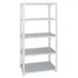Метален стелаж бял 90х40х200 см - бял, 5 рафта
