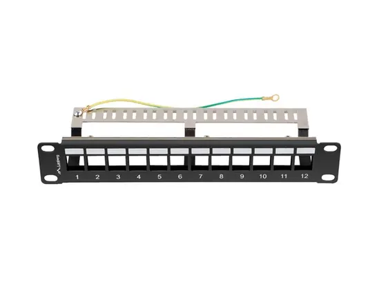 Пач панел Lanberg patch panel blank 12 port 1U 10' ftp for keystone modules black v2