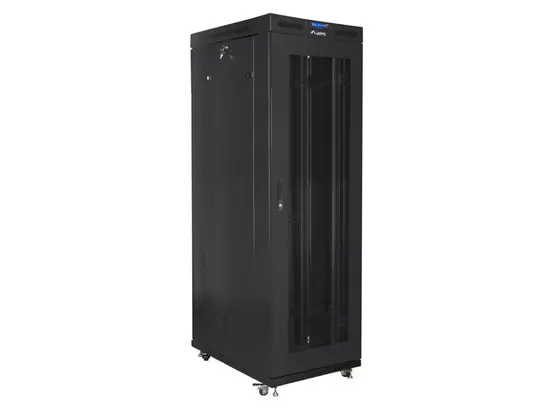Комуникационен шкаф Lanberg rack cabinet 19' free-standing 42U800x1000 (flat pack) with mesh door lcd black v2