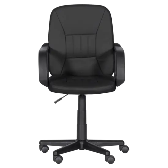 Работен стол МИНА-сниман отпред, еко кожа, фиксирани подлакътници