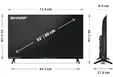 Телевизор Sharp 32HA1205E, 32" LED HD 1366x768 HD Frameless, 100 000:1, DVB-TT2CSS2, Active Motion 100, Speaker 2x8W, Dolby Digital, CI+, 3xHDMI (ARCCEC), 2xUSB, LAN, VideoAudio input (3 x RCA), Hotel Mode, E, 2 pole Stand