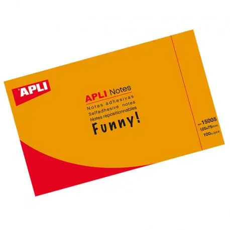 Самозалепващи листчета 125х75мм оранжев неон