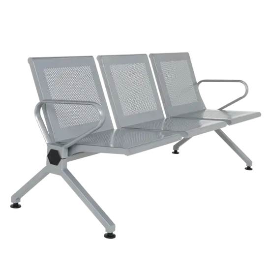 Посетителска пейка BTL 39- снимка отстрани, метална, сива