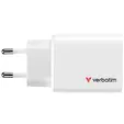 Зарядно устройство Verbatim Essentials GaN Charger 65W EU plug White