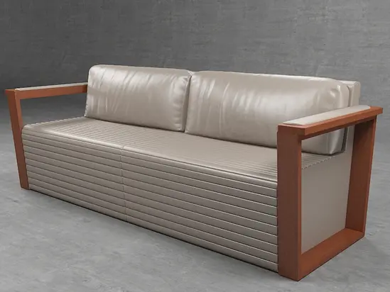 Диван триместен ДРАМА NORMA 03- сниман отдясно, бял цвят на дивана