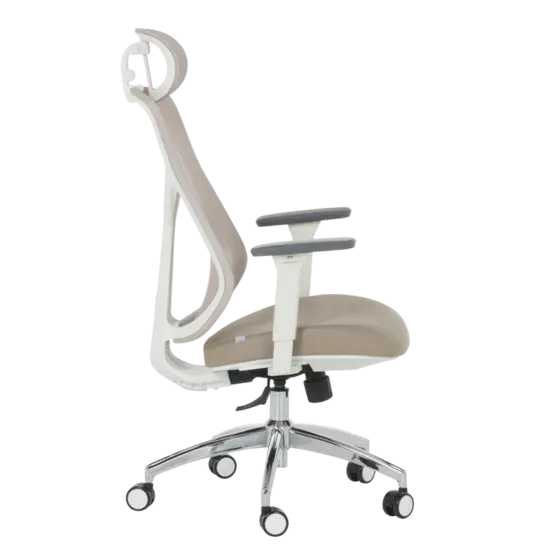 Директорски стол АНГЕЛА- сниман отстрани, бежов цвят