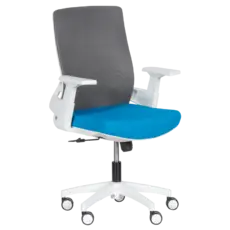 Работен стол Миглена 47- син със сиво, бял полипропилен