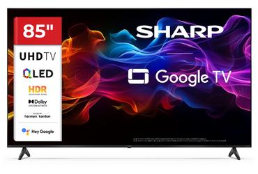 Телевизор Sharp 85HP5265E, 85' QLED Google TV, 4K Ultra HD  3840x2160 Frameless, 1 000 000:1, AQUOS, DVB-T/T2/C/S/S2, Active Motion 1000, HDR10, Dolby Atmos, Dolby Vision, Google Assistant, Google Cast, HDMI 2.1 with eARC, 3.5mm Headphone jack / line-out,