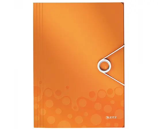 Папка с ластик и 3 капака Leitz WOW оранжева