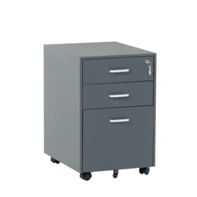 Метален контейнер J  BTL с 3 чекмеджета, с дръжки - графит, затворени чекмеджета