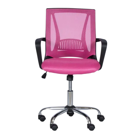 Работен стол ЕМИЛИ- розов цвят, лумбална упора