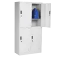  Гардероб метален BTL L с 4 отделения 1859045 - сниман отсрани, горна дясна врата отворена, сложена раница вътре