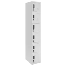 Метален гардероб BTL ZH с 6 отделение 185х30х45 см - сниман отстрани, затворен