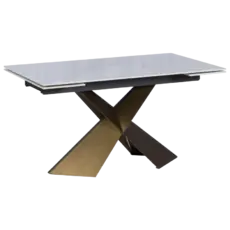 Трапезна маса ЛЕОНА разтегателна- бяло-злато