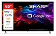 Телевизор Sharp 65HP5265E, 65" QLED Google TV, 4K Ultra HD 3840x2160 Frameless, 1 000 000:1, AQUOS, DVB-TT2CSS2, Active Motion 1000, HDR10, Dolby Atmos, Dolby Vision, Google Assistant, Google Cast, HDMI 2.1 with eARC, 3.5mm Headphone jack  line-out, 