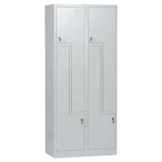 Метален гардероб BTL с 4 отделения 185х80х45 см - сниман отстрани, затворен, сив