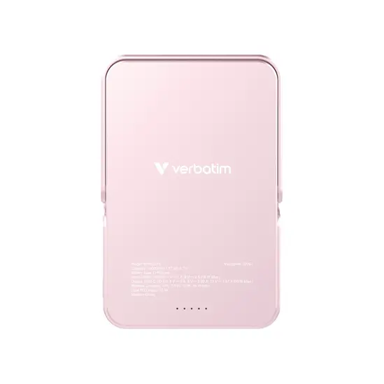 Външна батерия Verbatim Charge 'n' Go Power Bank with Stand Magnetic Wireless 10000mAh Pink