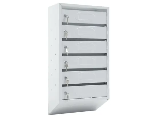 Пощенска кутия PMT PB 6C KL- сива, със шест клетки, затворени 