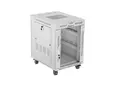 Комуникационен шкаф Lanberg rack cabinet 19' free-standing 15U600x800 (flat pack) with glass door lcd grey v2