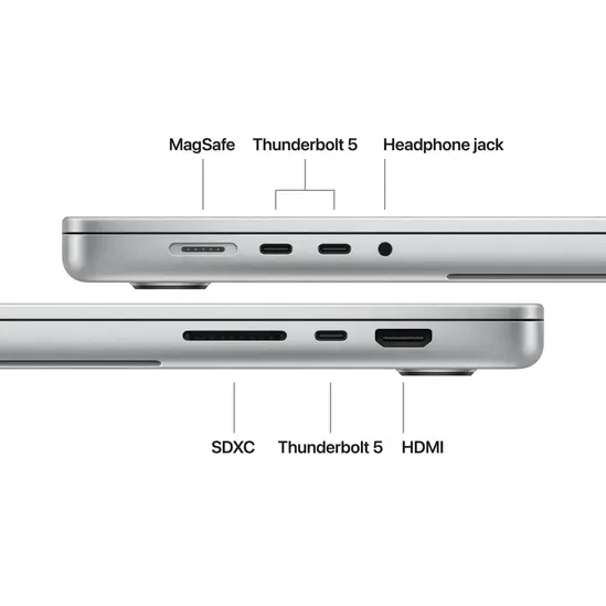 Лаптоп Apple 16-inch MacBook Pro: Apple M5 Pro chip with 18-core CPU and 20-core GPU, 48GB, 1TB SSD - Silver