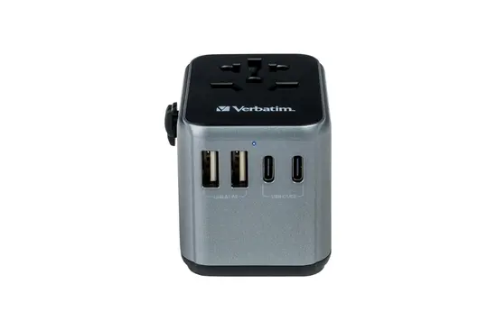 Адаптер Verbatim UTA-03 Universal Travel Adapter with 1 x USB-C PD 30W & QC 3.0  2 x USB-C  2 x USB-A