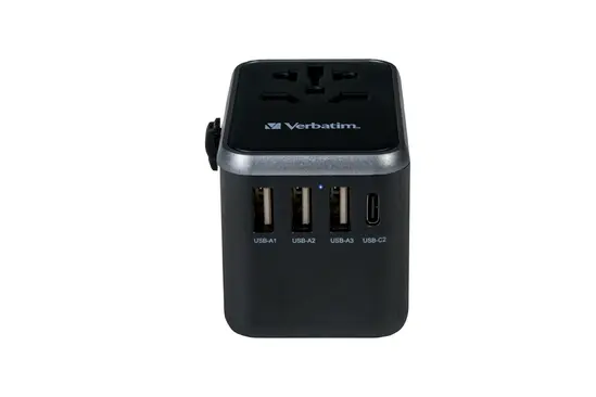 Адаптер Verbatim UTA-04 Universal Travel Adapter with 1 x USB-C PD 61W & QC 3.0  1 x USB-C  3 x USB-A