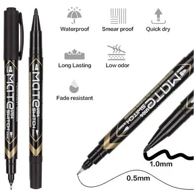 Перманентен маркер Deli двувърх с капачка