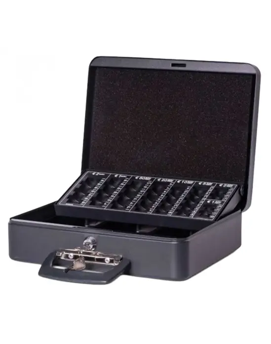 Метална кутия с евро монетник 300х258х90 мм-отворен, празен