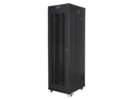 Комуникационен шкаф Lanberg rack cabinet 19' free-standing 42U600x800 (flat pack) with mesh door lcd black v2