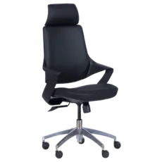 Директорски стол ХАРИЗАН-сниман отстрани, черен цвят