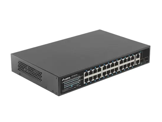Комутатор Lanberg Switch 24 x 100MB POE+2 x Combo Rack 19' Gigabit Ethernet, 250W