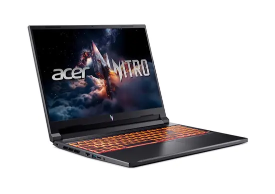 Лаптоп Acer Nitro V16, Intel  Core 9 270H(14C/20T, up to 5.80 GHz, 24MB),16" WQXGA (2560X1600) IPS 180Hz, 16GB, 1000GB SSD, RTX 5070 8GB GDDR7 , WiFi 6, BT.5.2, HD Cam, Micro SD card, KB Backlit, Linux , Black+Acer 15.6" Nitro Gaming Backpack Black/Red