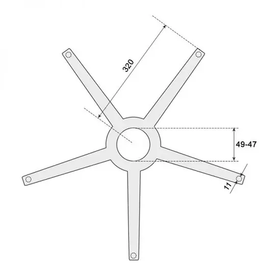 Звезда за офис стол- хромирана