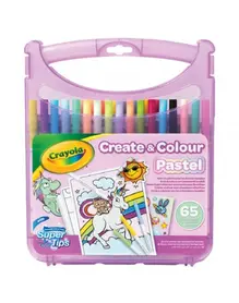 Маркери Crayola измиваеми в куфарче 65 части розов