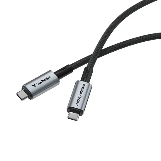 Кабел Verbatim Sync & Charge USB-C to USB-C 240W 40 Gbps 120 cm