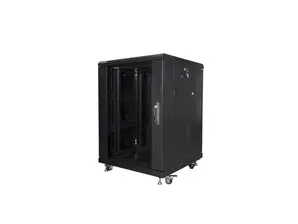 Комуникационен шкаф Lanberg rack cabinet 19' free-standing 15U600x600 (flat pack) black