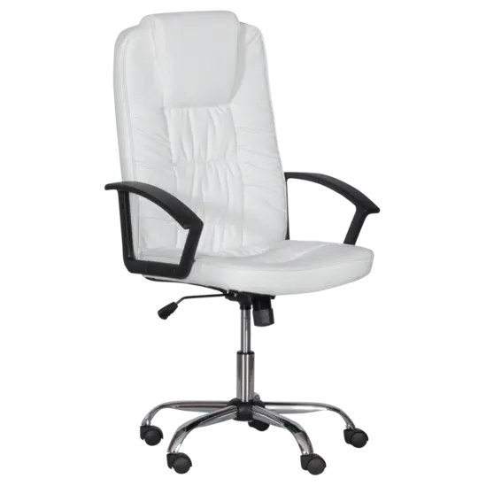 Директорски стол КАРИ- снимка отстрани, бял цвят