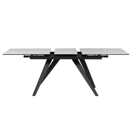 Трапезна маса КАЙ разтегателна- разтегната в бял цвят плот