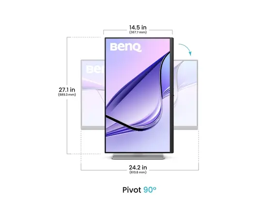 Монитор BenQ MA270UP 27" 4K Nano Gloss Monitor for MacBook, Show Mac Colors All Clarity, best color-matching monitor for all MacBook generations, 99% sRGB, 95% P3, Built-in Speakers, 2x HDMI (v2.0), USB C PD90W, Eye Care, ICCsync, 5.14 kg. SILVER-GREY